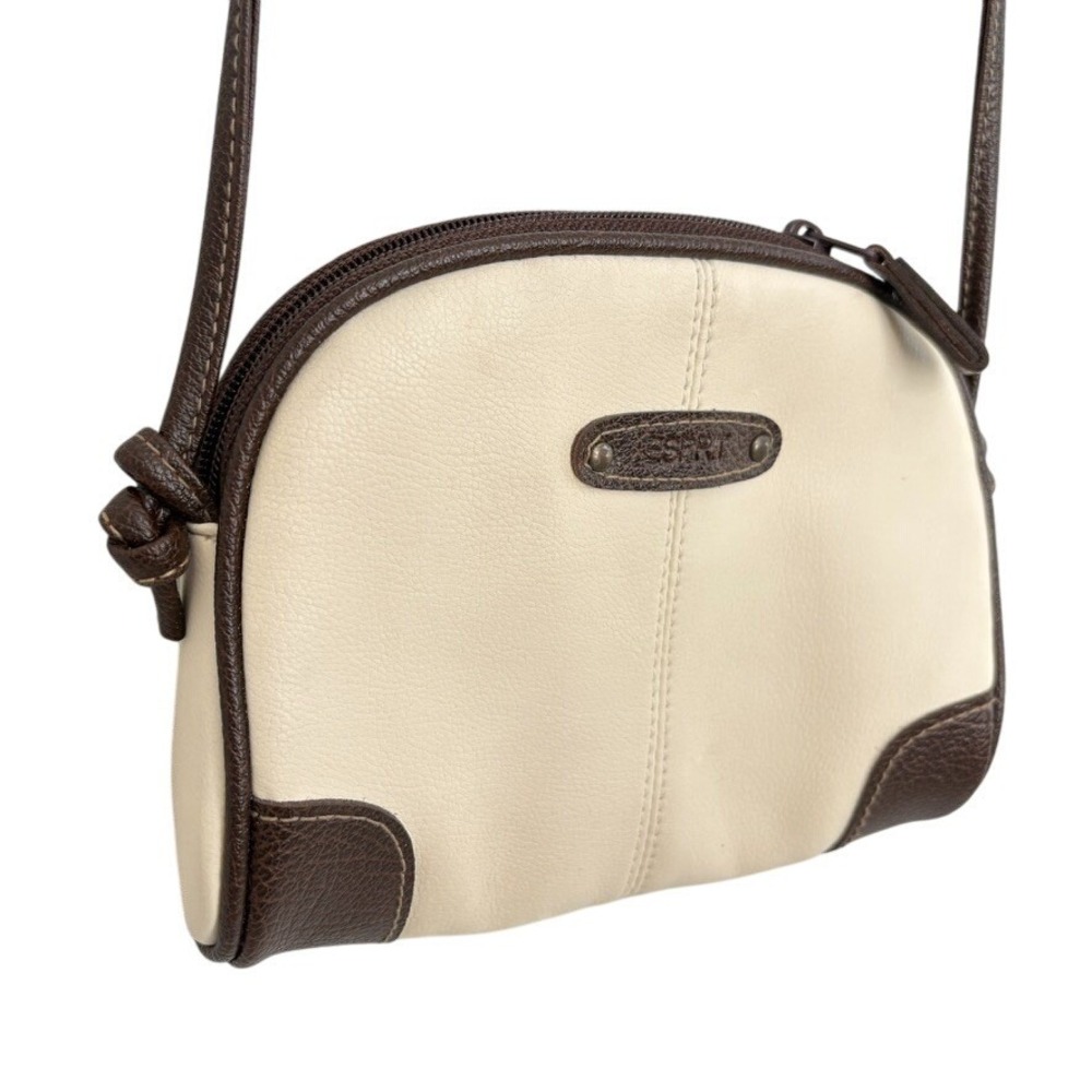 Vintage Esprit Crossbody Bag Ivory Brown Logo‎ Purse Small y2k